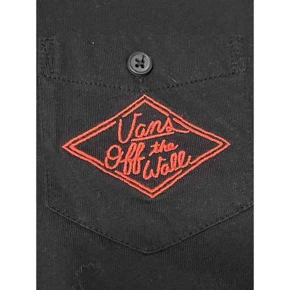 Vans Off The Wall‎ XS Tee Shirt. Pocket Front And Back Logo Black - Picture 4 of 5